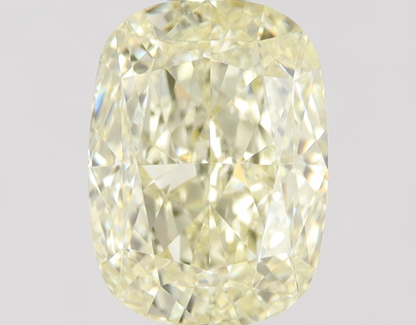 Natural 1.52 CT Cushion Modified Brilliant Cut Fancy Light Yellow Clarity Grade Internally Flawless Diamond.