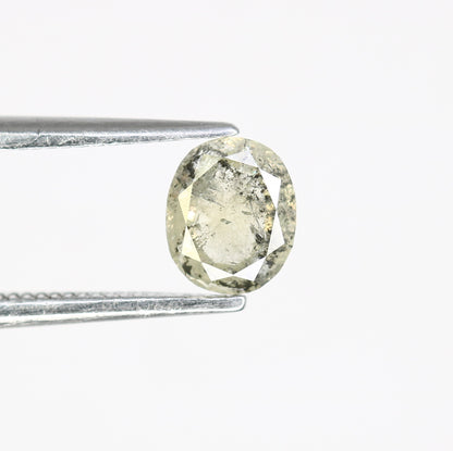 0.61 CT Salt and Pepper Oval Cut Diamond (5.80 MM) for Exquisite Designer Jewelry: Distinctive Gemstone Treasure