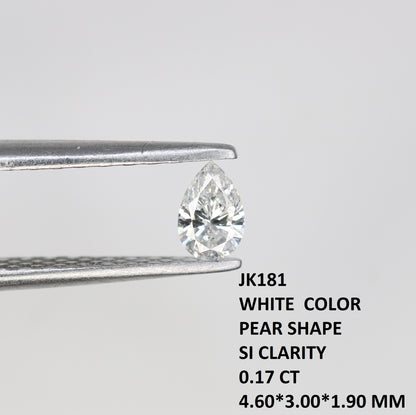 0.17 CT Pear Cut Natural White Diamond Salt and Pepper For Engagement Ring Necklaces, Beads, Engagement Rings, Diamonds, Promise Rings, Earrings, and Bracelets