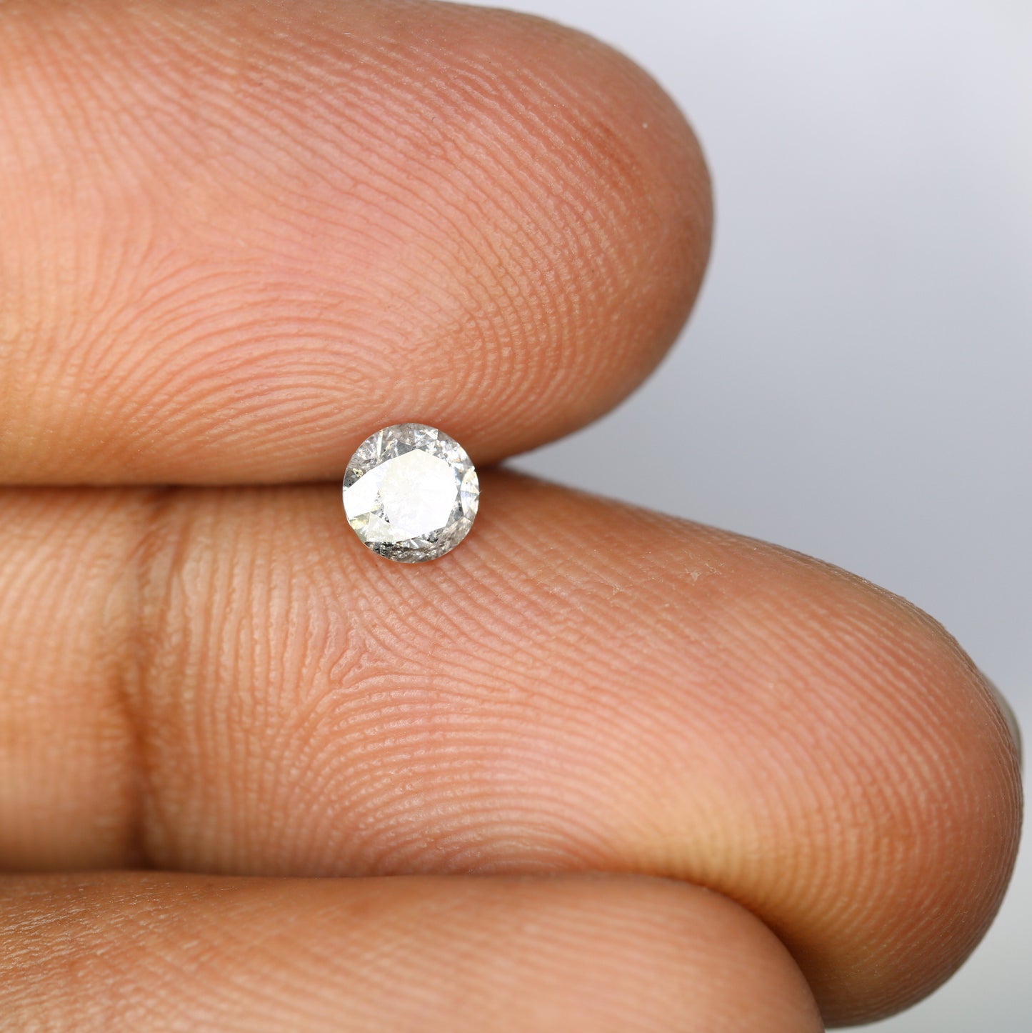 Unique 0.40 CT Salt & Pepper Round Brilliant Cut Diamond | Perfect for Engagement Rings | 4.60 x 2.90 MM - JayKrishna Diamond