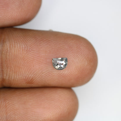 0.38 Carat Half Moon Shape Salt and Pepper Diamond | Loose Natural Gemstone for Custom Engagement Rings, Unique & Elegant Fine Jewelry - JayKrishna Diamond